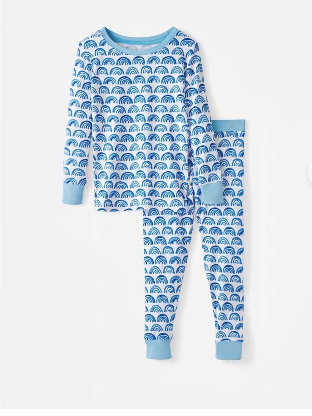 Little Sleepies Printed Pajama Set in Blue & White Size 5/6 Like New